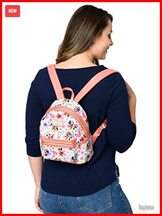 Loungefly Disney Mickey Minnie Floral Mini Backpack Faux Leather main image 4